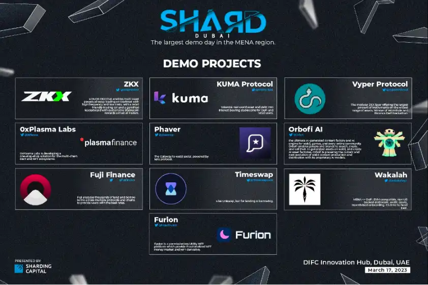 Shard Dubai线下Demo Day入选项目速览